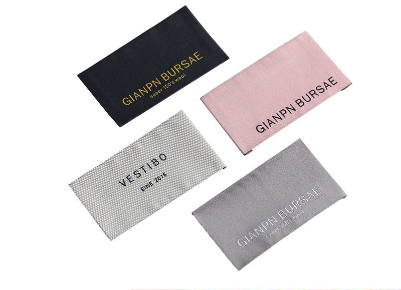 High Density Custom Woven Neck Labels Tags Shirt Main Logo Fabric Labels For Hats