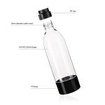 Black Cap And Base 1000ML Soda Maker Bottle For Home Or On-The-Go