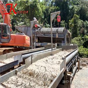 Quality keda gold and diamond mining equipment gemstone mobile trommel gold washing plant with long clay scrubber wholesale