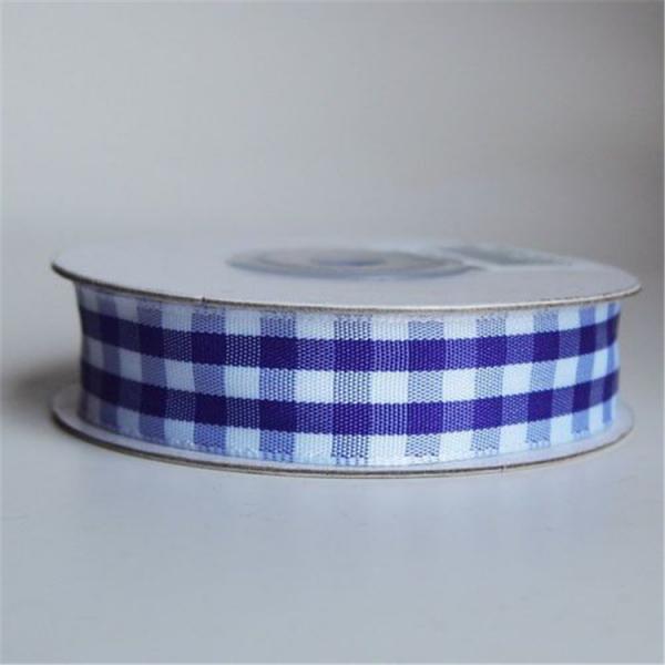 Fancy 16MM Satin Ribbon , Narrow Woven Colored Checkered Wired Ribbon