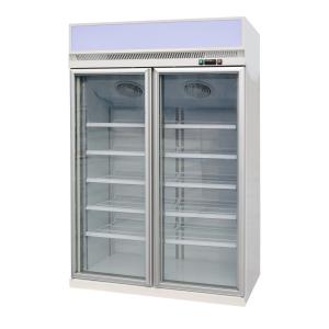 Quality Top Mounted Two Glass Swing Door Merchandiser Freezer with Eco friendly R290 refrigerant wholesale