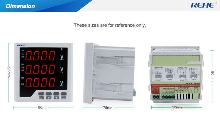 Three phase digital intelligent voltage meter voltmeter panel meter