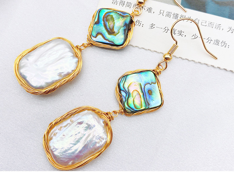 Natural Baroque Pearl Earring Fashion Korean Oversized White Pearl Drop Earrings for Women Fashion Earring Jeweryl