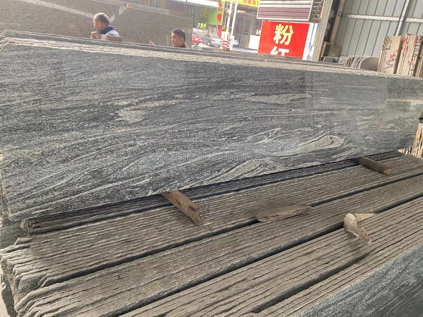 Villa Stone Polished Galaxy Green Granite Slabs for Interior and Exterior Renovation