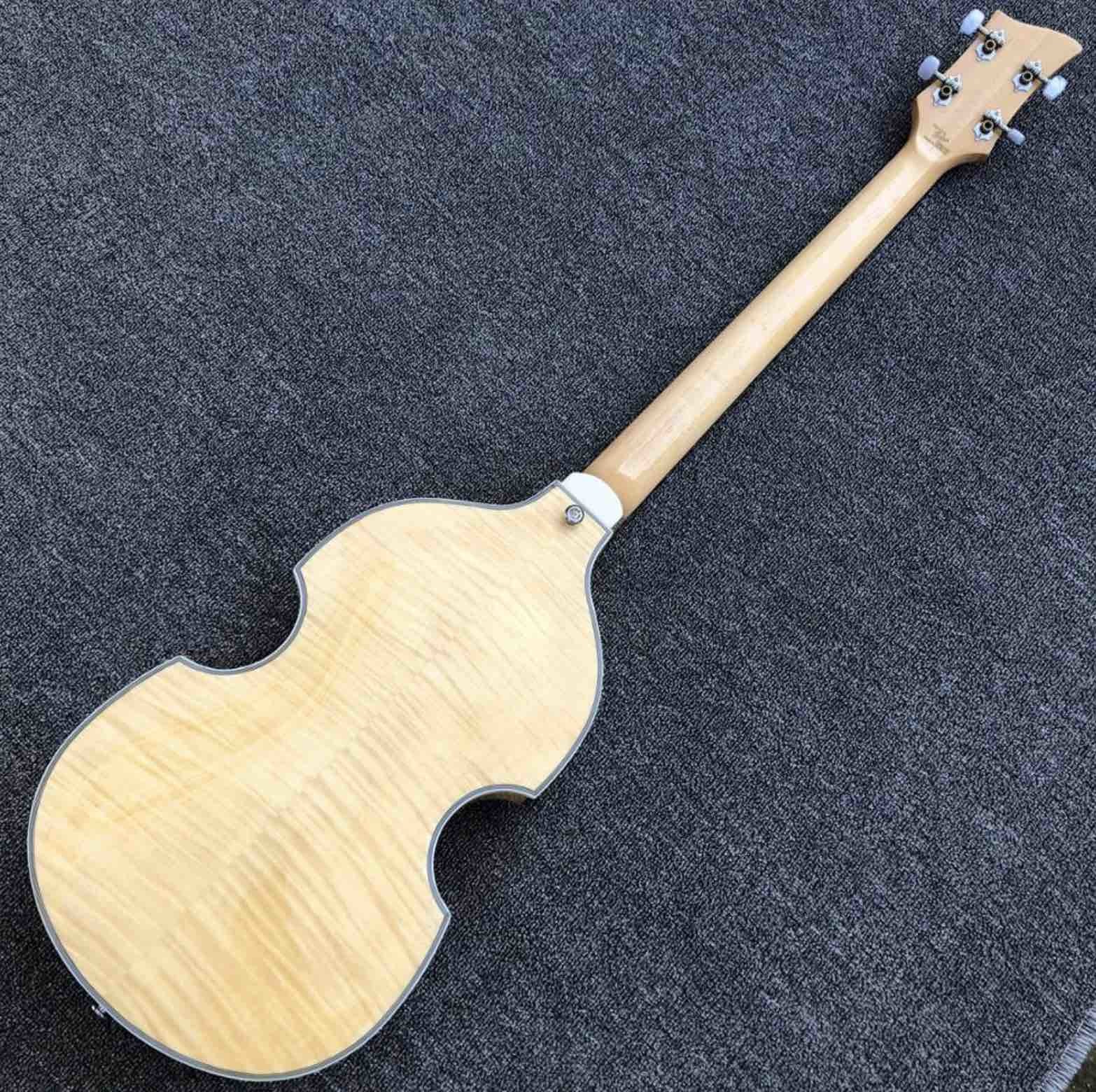 Custom British flag Hofner Violin 4 strings Electric bass guitar BB2 Icon Series Hofner Flame maple vintage CT bass