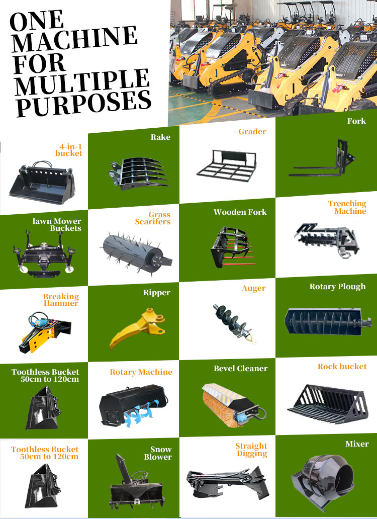 Customized Color EPA Diesel/Gasoline Mini Skid Steer Loader with Briggs Stratton Engine