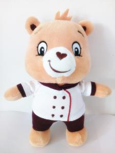 Quality Good Plush Cooker Bear Stuffed Toy White Cloth PP Cotton Inside New Interest Model Cool Toy Holiday KIDS Children Gift wholesale