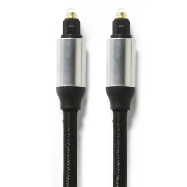 Toslink Digital Optic Fiber Cable OD4.0 Braided Cable Plastic Plated Metal Shell