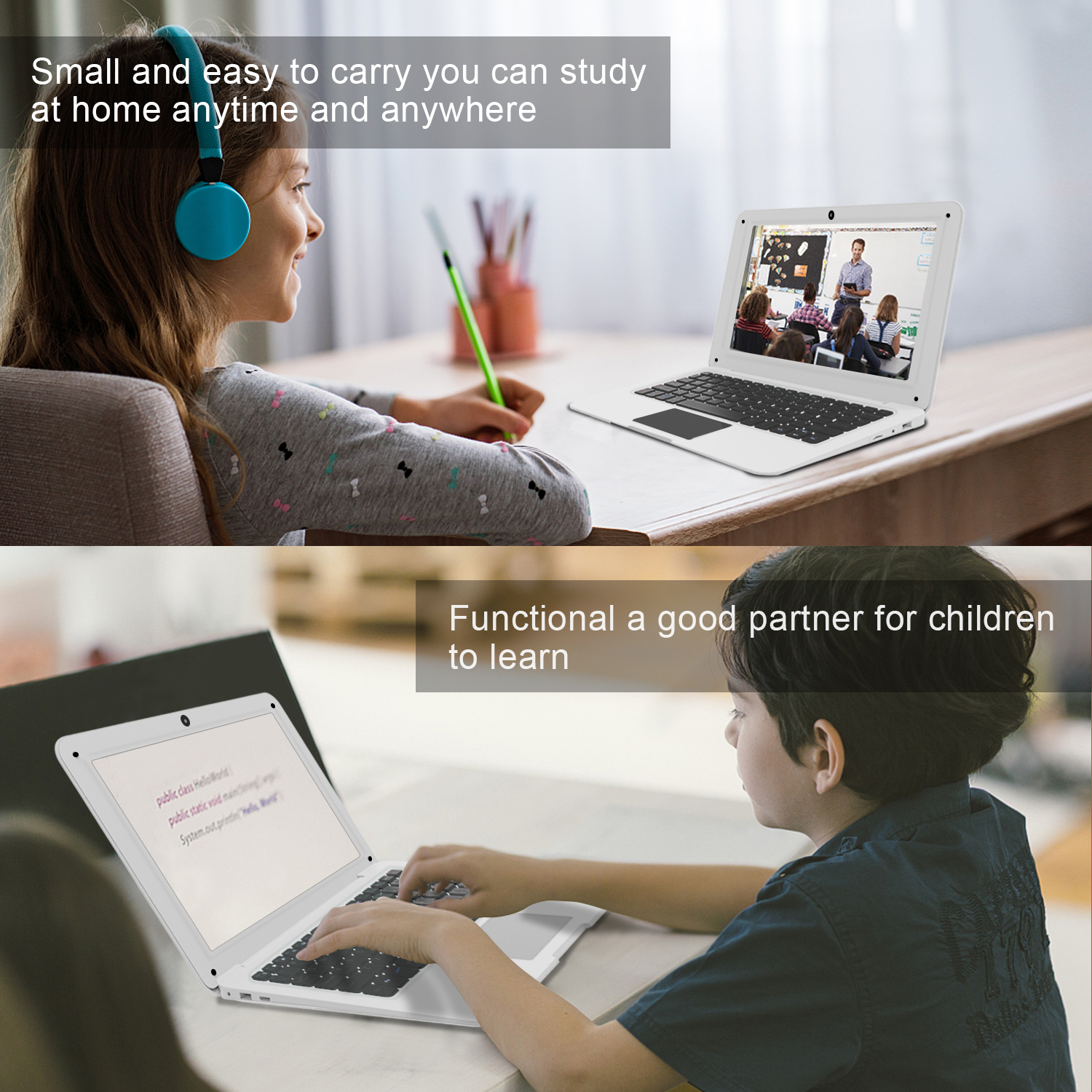 EU Plugs Ultra Thin Mini Laptop 10.1 Inch Quad Core Allwiner A133 For Business And Learning