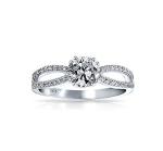 925 Sterling Silver Ring Micron Pave White Gold Plated for Women Wedding Couple