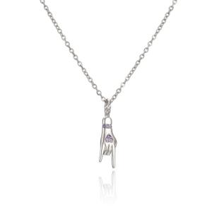 Quality 925 Sterling Silver Chain Necklace Unique Handsome Middle Finger Pendant wholesale