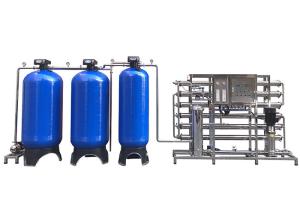 Quality Blue Fiber Glass 3TPH Water Softener System For Underground Water Purification wholesale