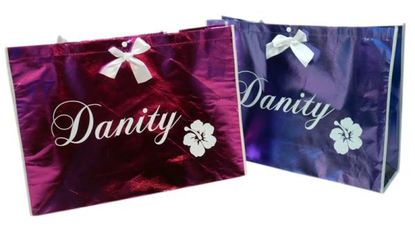 Non Woven Carry Bag , 75g Coated Unwoven Fabric Shopping Bags With Butterfly Bow