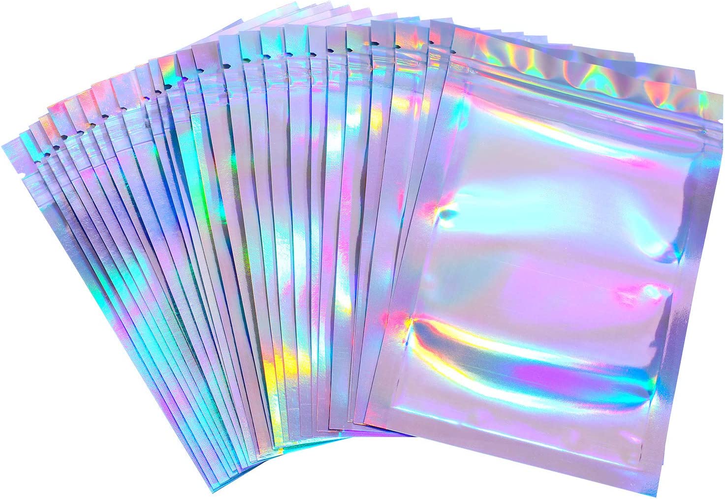 Gift Cosmetic Packaging Bag Smell Proof Holographic Clear Cosmetic Brush Pen Mylar
