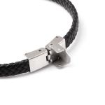Leather rope bracelet trendy retro leather woven stainless steel men's bracelet