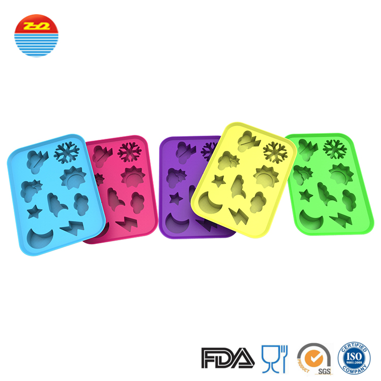 Easy Release Shaped Ice Cube Trays , No Breakage Silicone Ice Cube Molds