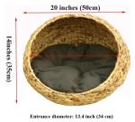 Cat Hanging Basket Bed Wicker Natural Seagrass Handwoven