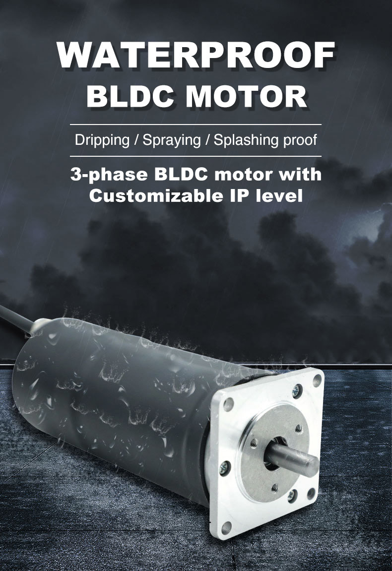 57mm Nema23 Bldc Motor 24v 3000rpm 0.44N.M IP54 Dustproof Waterproof Brushless