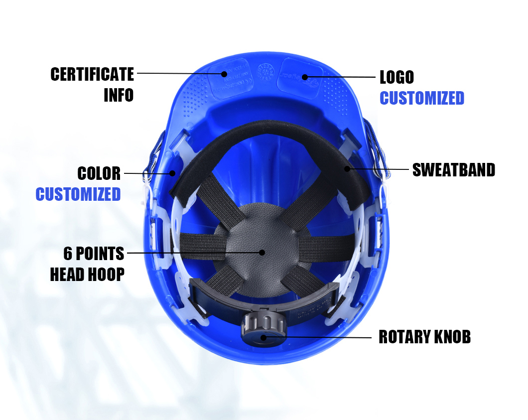 Construction Black Work Helmet ABS Shell 4/6 Points 9 colors CE EN397