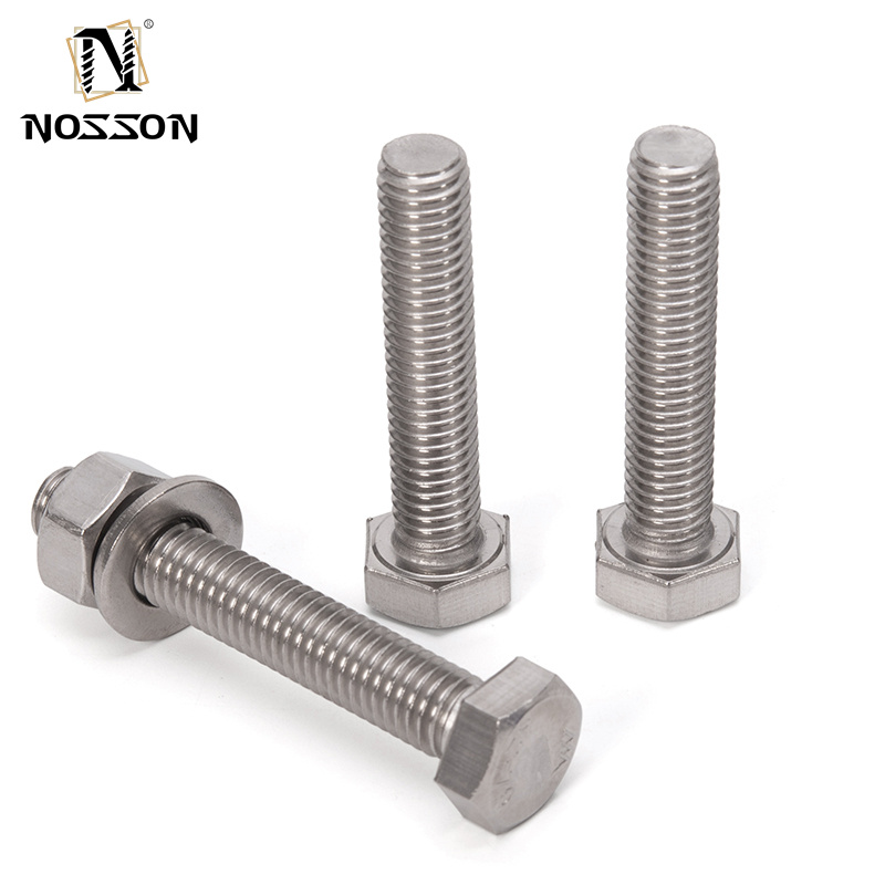 ZINC PLATED Stainless Steel Hexagon Bolts And Nuts DIN933 for Mechanical Applications m3 m4 m5 m6 m8 m10 m12 m14 m16 m20