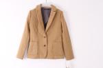 Brown 57% Cotton 43% Linen Women Casual Blazer