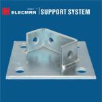 Double Colum Single Level Strut Post Base Plate Strut Post Galvanised Steel