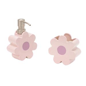 Quality Flower Ceramic Bathroom Accessories Set Foam Soap Dispenser Toothbrush Holder wholesale
