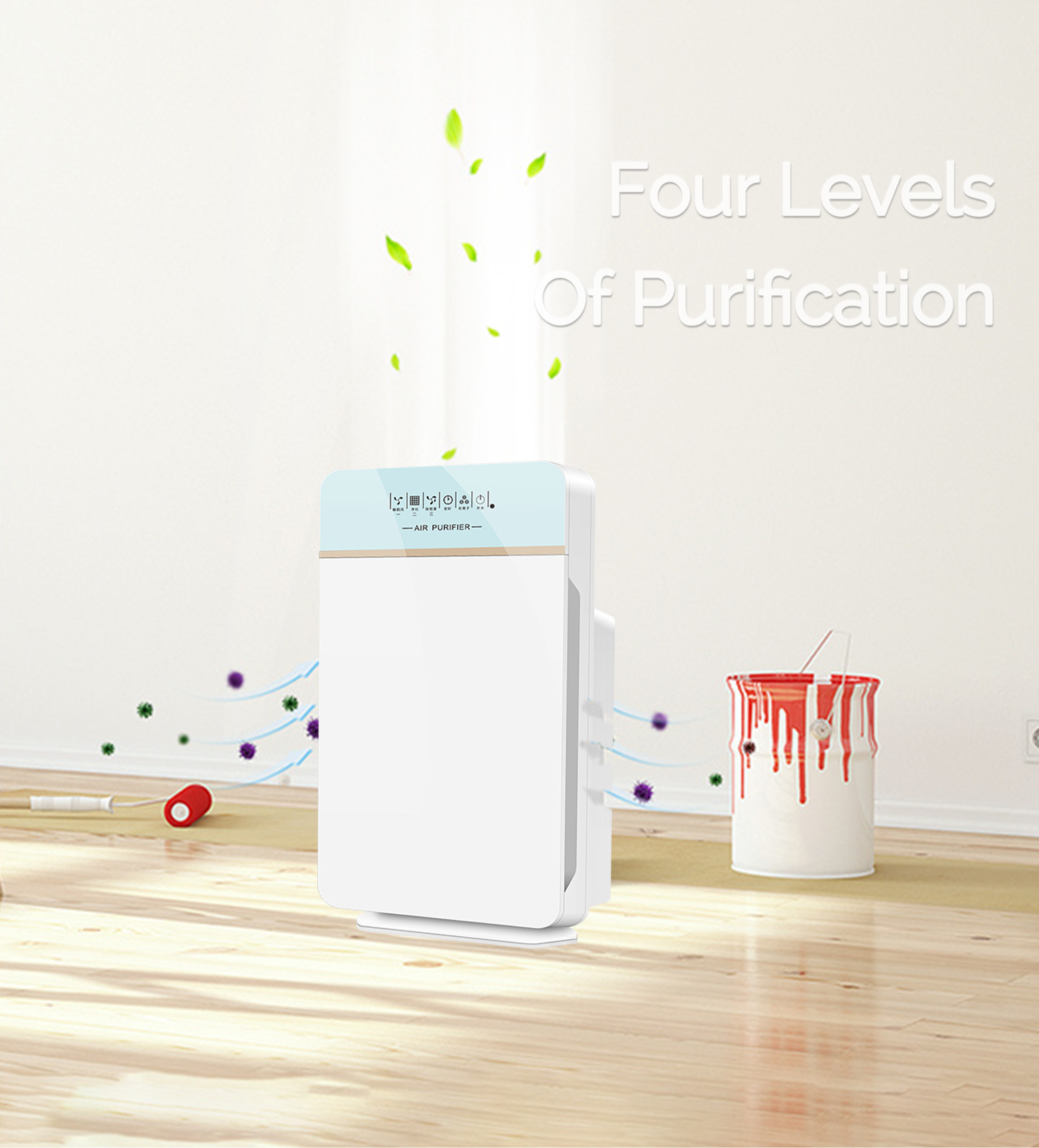 Home Anion Filter Copper Motor Hepa Air Purifier 45W