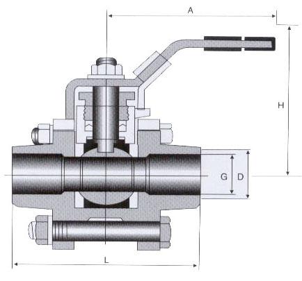 Floating 3 - pc  Ball Valves Stainless Steel For High Pressure Welding End