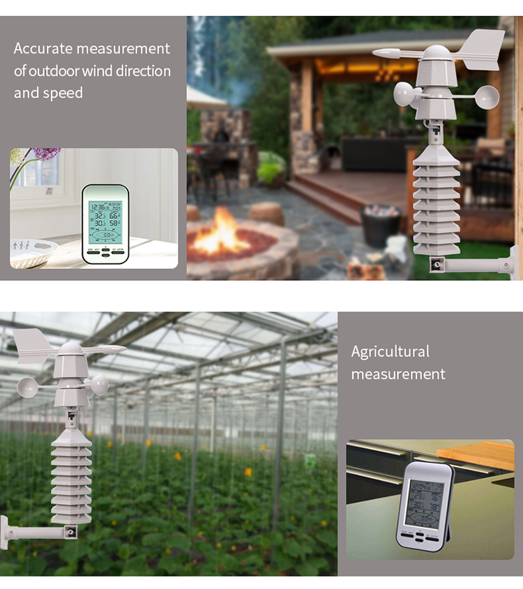 433mhz Professional Weather Station For Wind Direction Speed Temperature And Humidity