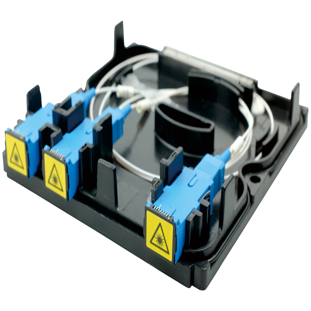 Black Plastic Fiber Optic Splitter Faceplate Socket Panel for FTTH 2 Cores SC UPC PC