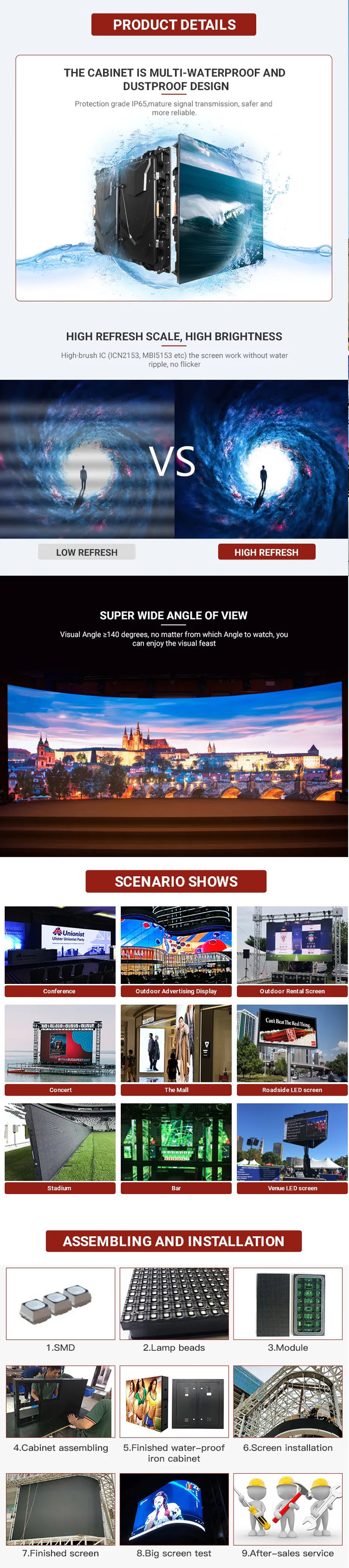 Fixed Installation Display Led Billboard Screen SMD 3535 for Outdoor