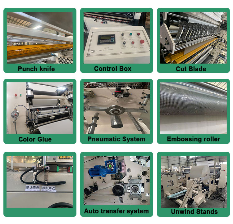 Non Stop High Speed Toilet Paper Production Line 7.2kw 3000mm width
