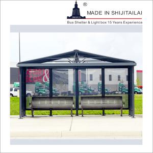 Quality Wind Resistant Glass Bus Shelters With 2500nit LED Light wholesale