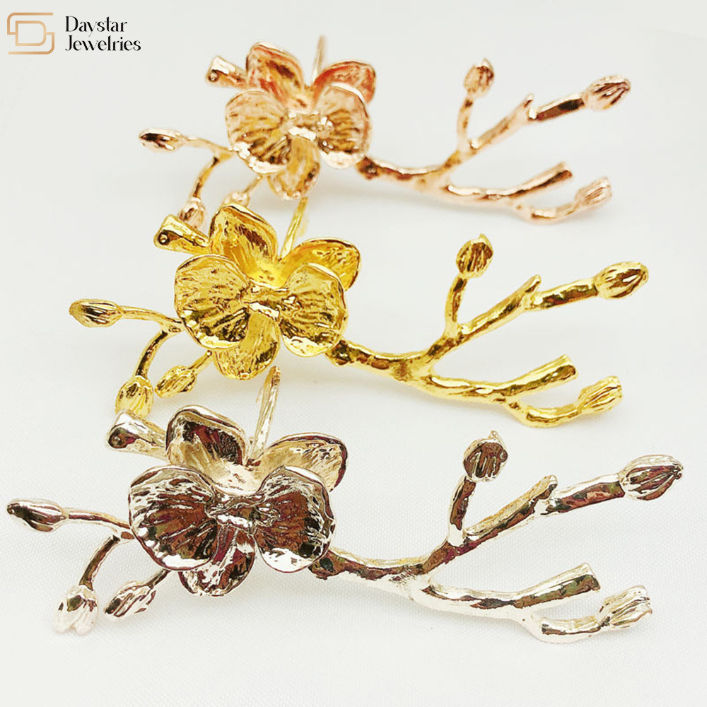 Metal Plum Blossom Flower Napkin Rings For Dining Table Decor
