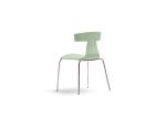Nordic Green Stackable Metal Dining Chair Curved Backrest