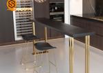 Custom Marble Modern Restaurant Table Luxury Gold Black Dining Room Side Table