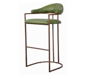 Quality Green Leather Seat Gold Metal Counter Stool With Metal Frame wholesale