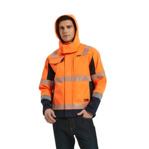 Quality Rainproof HI VIS Softshell Jacket Fire Proof For Railway Workers wholesale