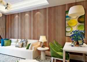 Quality Brown Embossment PVC Living Room Striped Wallpaper Water Resistant Wallpaper wholesale