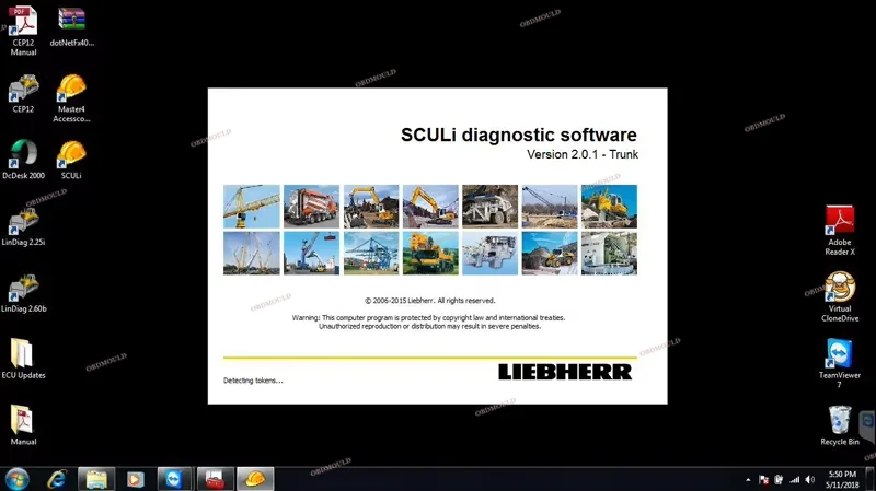 SCULI Software LIEBHERR Diagnostic Kit CF C2 Laptop for Liebherr Excavator Crane