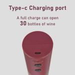Black Red ABS Rechargeable Electric Bottle Opener 3 Hours Charging Time