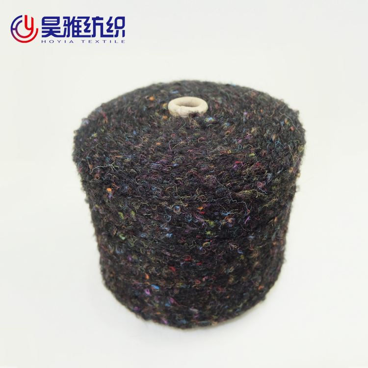 Color Knitting Acrylic Brushed Yarn Boucle Blend Yarn For Hand Knitting