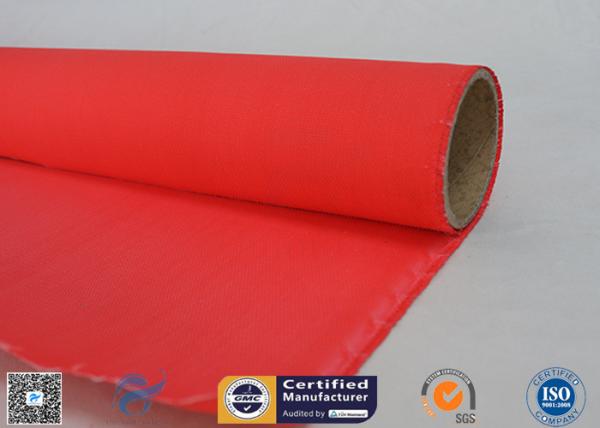 C - glass 260℃ Fire Protection Red Color Silicone Coated Fiberglass Fabric 40