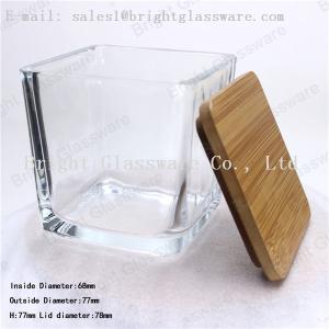 Quality Square wooden/ bamboo lid of glass container wholesale