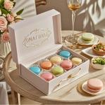 Magnetic Kraft Paper Gift Bakery Packaging Boxes For Macaron Doughnut