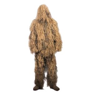 Quality Durable Camouflage Ghillie Suit With Reinforced Collar Woodland Desert Grass wholesale