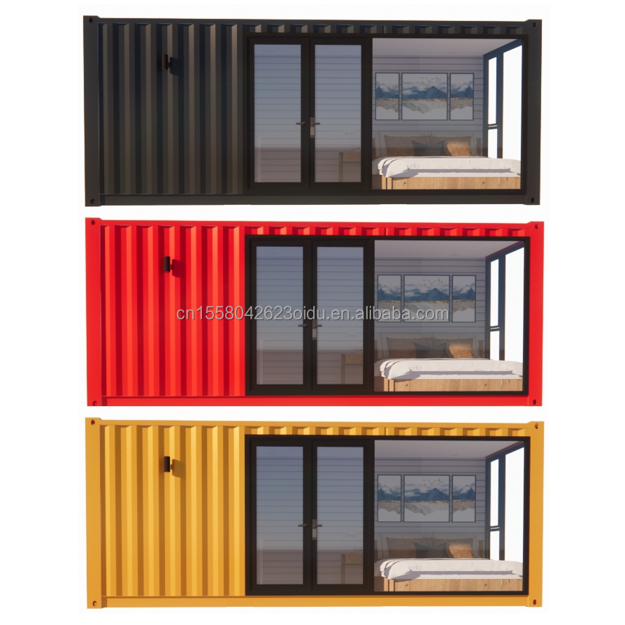 50/75/100mm Wave Sandwich Panel Wall Modern 20ft EU Prefabricated Container houses Wooden House Independent Garden Apartment for Hotel