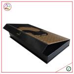 Gold Foil Black Flip Cosmetic Packaging Box With EVA Insert