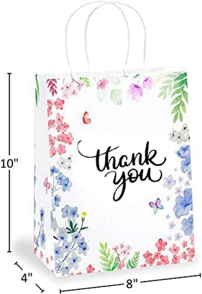 Candle Custom Wedding Thank You Kraft Paper Gift Bags With Twist Handle Customized Logo